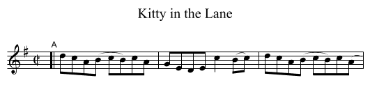 Kitty in the Lane - staff notation