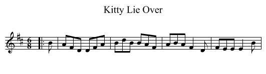 Kitty Lie Over - staff notation