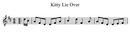 Kitty Lie Over - staff notation