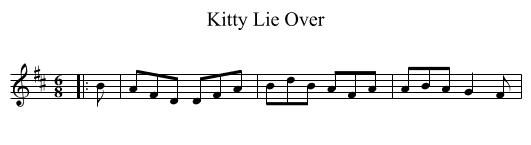 Kitty Lie Over - staff notation