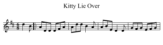 Kitty Lie Over - staff notation