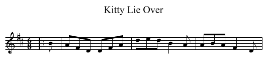 Kitty Lie Over - staff notation