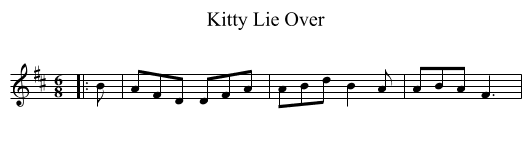 Kitty Lie Over - staff notation