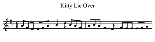 Kitty Lie Over - staff notation