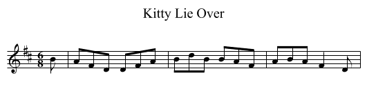 Kitty Lie Over - staff notation