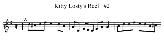 Kitty Losty's Reel   #2 - staff notation