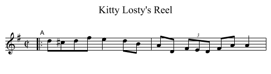 Kitty Losty's Reel - staff notation