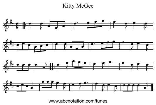Kitty McGee - staff notation