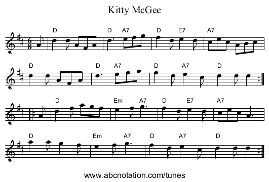 Kitty McGee - staff notation