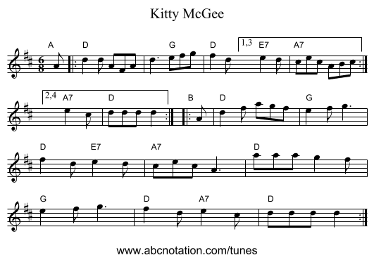 Kitty McGee - staff notation