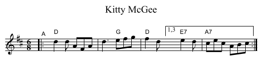 Kitty McGee - staff notation