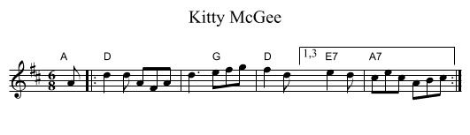 Kitty McGee - staff notation