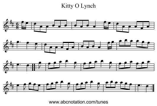 Kitty O Lynch - staff notation