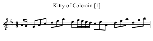 Kitty of Colerain [1] - staff notation