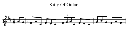 Kitty Of Oulart - staff notation