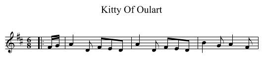 Kitty Of Oulart - staff notation