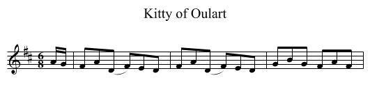 Kitty of Oulart - staff notation