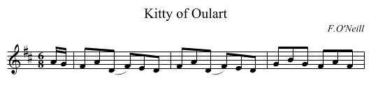 Kitty of Oulart - staff notation
