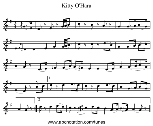 Kitty O'Hara - staff notation