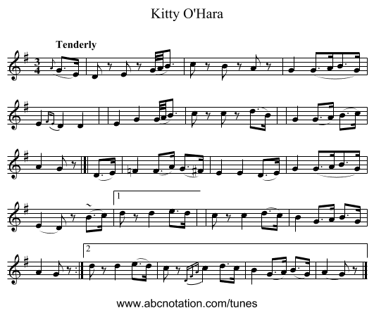 Kitty O'Hara - staff notation