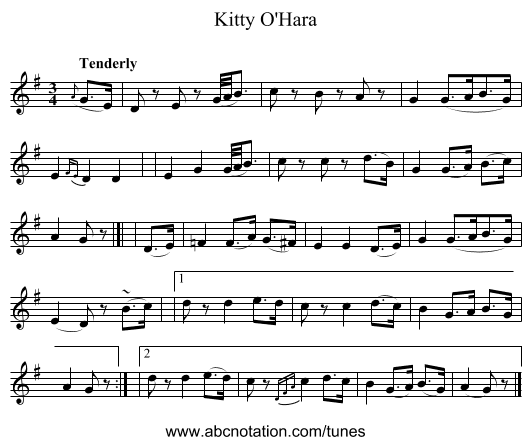 Kitty O'Hara - staff notation