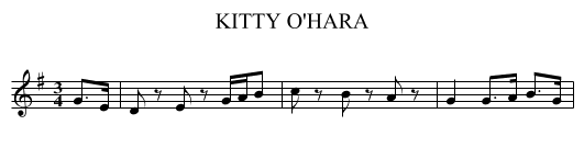 KITTY O'HARA - staff notation
