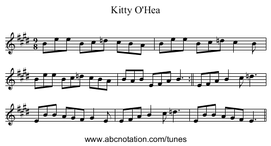 Kitty O'Hea - staff notation