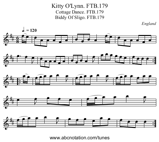Kitty O'Lynn. FTB.179 - staff notation