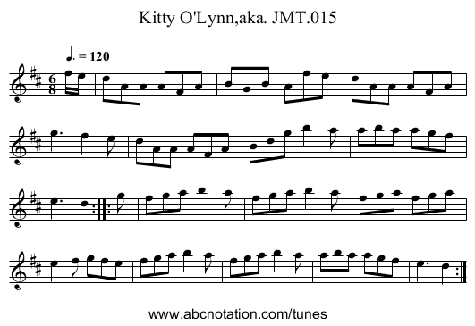 Kitty O'Lynn,aka. JMT.015 - staff notation