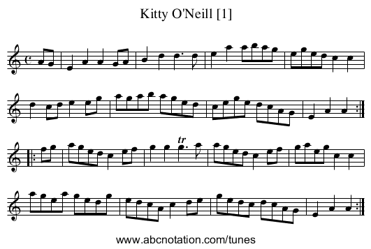 Kitty O'Neill [1] - staff notation