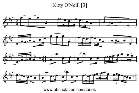 Kitty O'Neill [3] - staff notation