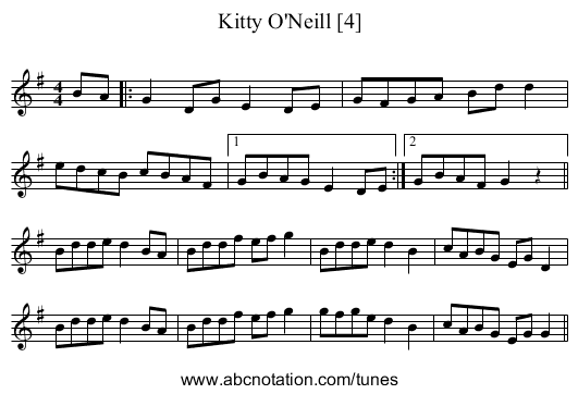 Kitty O'Neill [4] - staff notation