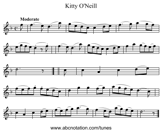 Kitty O'Neill - staff notation