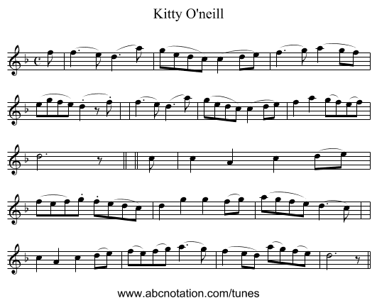 Kitty O'neill - staff notation