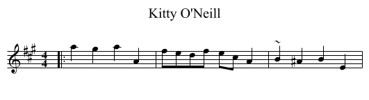 Kitty O'Neill - staff notation