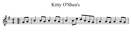 Kitty O'Shea's - staff notation