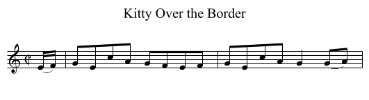 Kitty Over the Border - staff notation