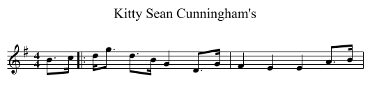Kitty Sean Cunningham's - staff notation
