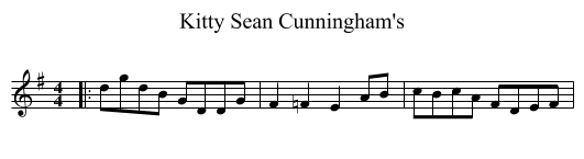 Kitty Sean Cunningham's - staff notation