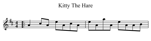 Kitty The Hare - staff notation