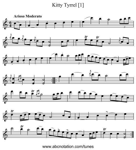 Kitty Tyrrel [1] - staff notation