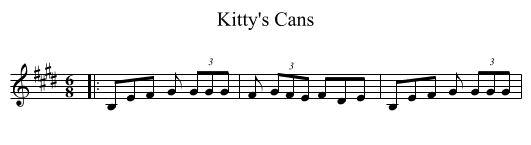 Kitty's Cans - staff notation