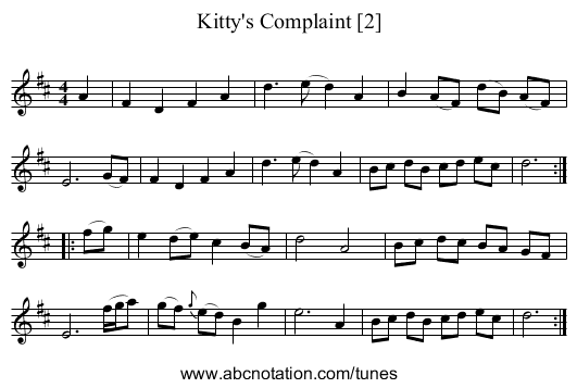 Kitty's Complaint [2] - staff notation