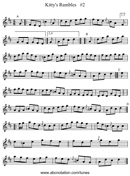 Kitty's Rambles   #2 - staff notation