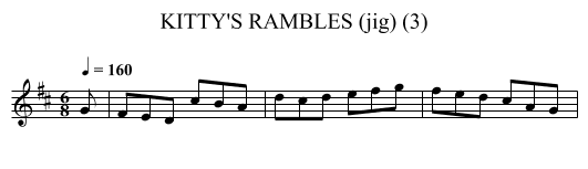 KITTY'S RAMBLES (jig) (3) - staff notation