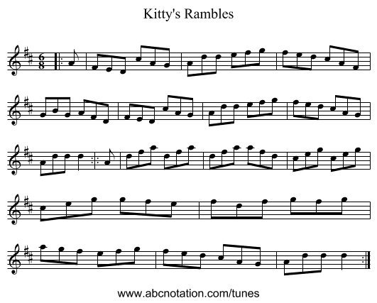 Kitty's Rambles - staff notation
