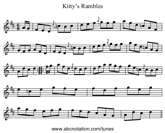 Kitty’s Rambles - staff notation