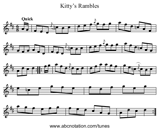 Kitty’s Rambles - staff notation