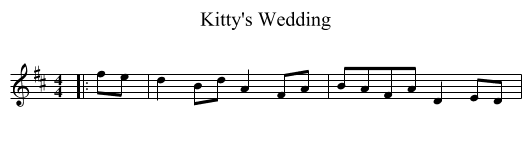 Kitty's Wedding - staff notation