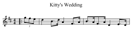 Kitty's Wedding - staff notation